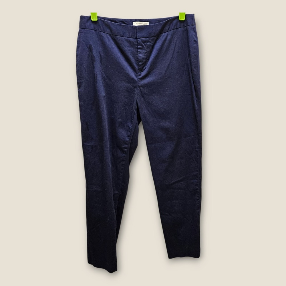 Coldwater Creek Natural Fit Navy Blue Cotton‎ Blend Pants Women's Size 6